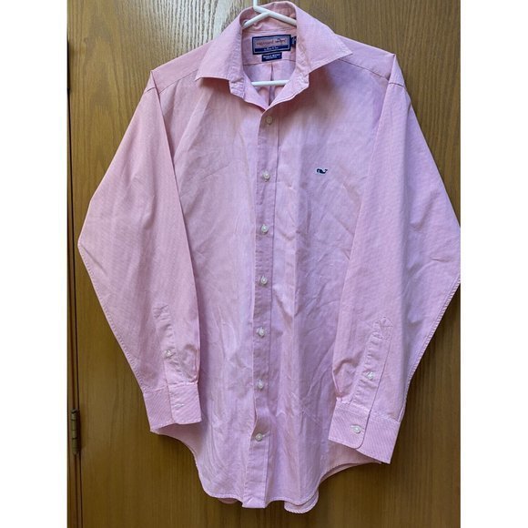 Vineyard Vines Whale Shirt‎ Mens S Pink White Check  Button-Down - Picture 1 of 6